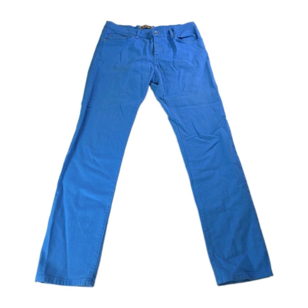 Solo Semore Jeans Skinny Powder Blue Pants Mens 36x32 Skater 90s Y2K Slim